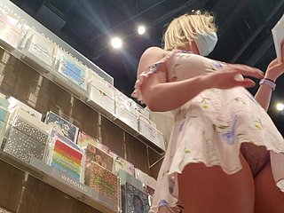 Cute flaxen-haired upskirt