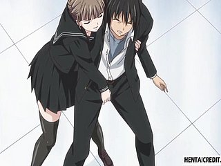 Ditutup mata dan kanak-kanak perempuan hentai menjahit mulut
