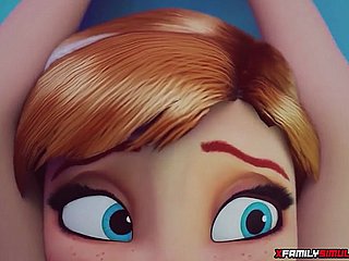 Beku Elsa melancap dengan kiub ais