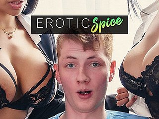 Ingwer Teen Student befohlen close to das Büro der Schulleiterin und von seinen großen Titten Latina -Lehrern close to Creampie Dreier gefickt