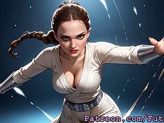 Futanari Padmé Amidala se masturbant